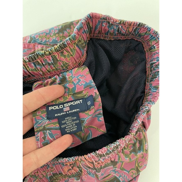 Ralph Lauren shorts swim trunks Polo Sport Pink Jungle Print Small Rare - Picture 6 of 10